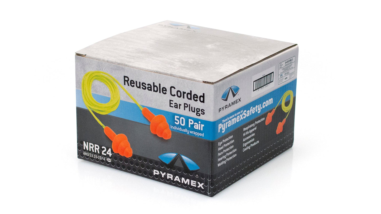 RP3001 Reusable Corded Earplugs NRR 25db | SNR 30db