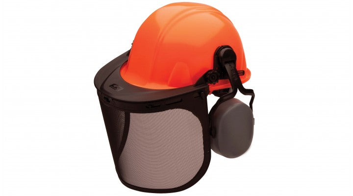Ridgeline® Forestry Kit - Hard Hat + Wire Mesh Face Shield + Earmuffs + Cap Style Adapter