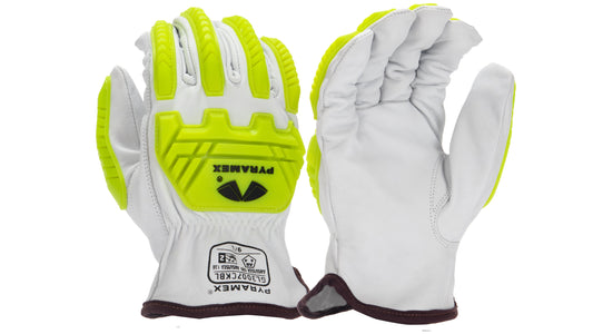 GL3007CKB - Grain Goatskin Leather Driver HPPE A6 Cut Level 2 Impact Gloves
