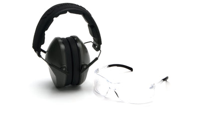 Venture Gear Low Profile Combo Kit Safety Glasses + Earmuffs